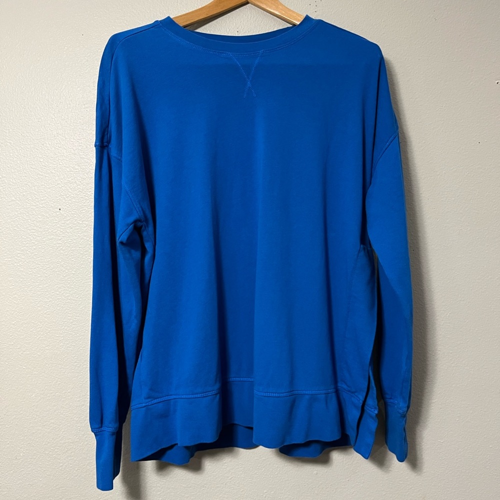 Sweaty Betty Blue Crew Neck After Class Sweatshirt size 8-10